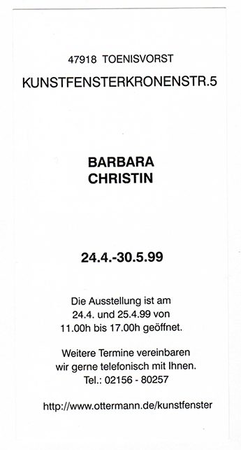 Einladung zur Ausstellung Barbara Christin