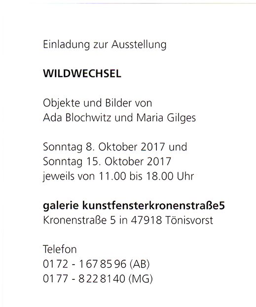 Einladung zur Ausstellung Wildwechel